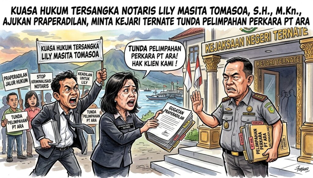 Kuasa Hukum Tersangka Notaris Lily Masita Tomasoa, S.H., M.Kn., Ajukan Praperadilan, Minta Kejari Ternate Tunda Pelimpahan Perkara PT ARA
